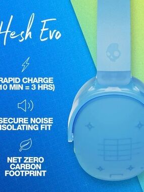 Skullcandy Hesh Evo Bluetooth Headphones (limited edition transparent blue)